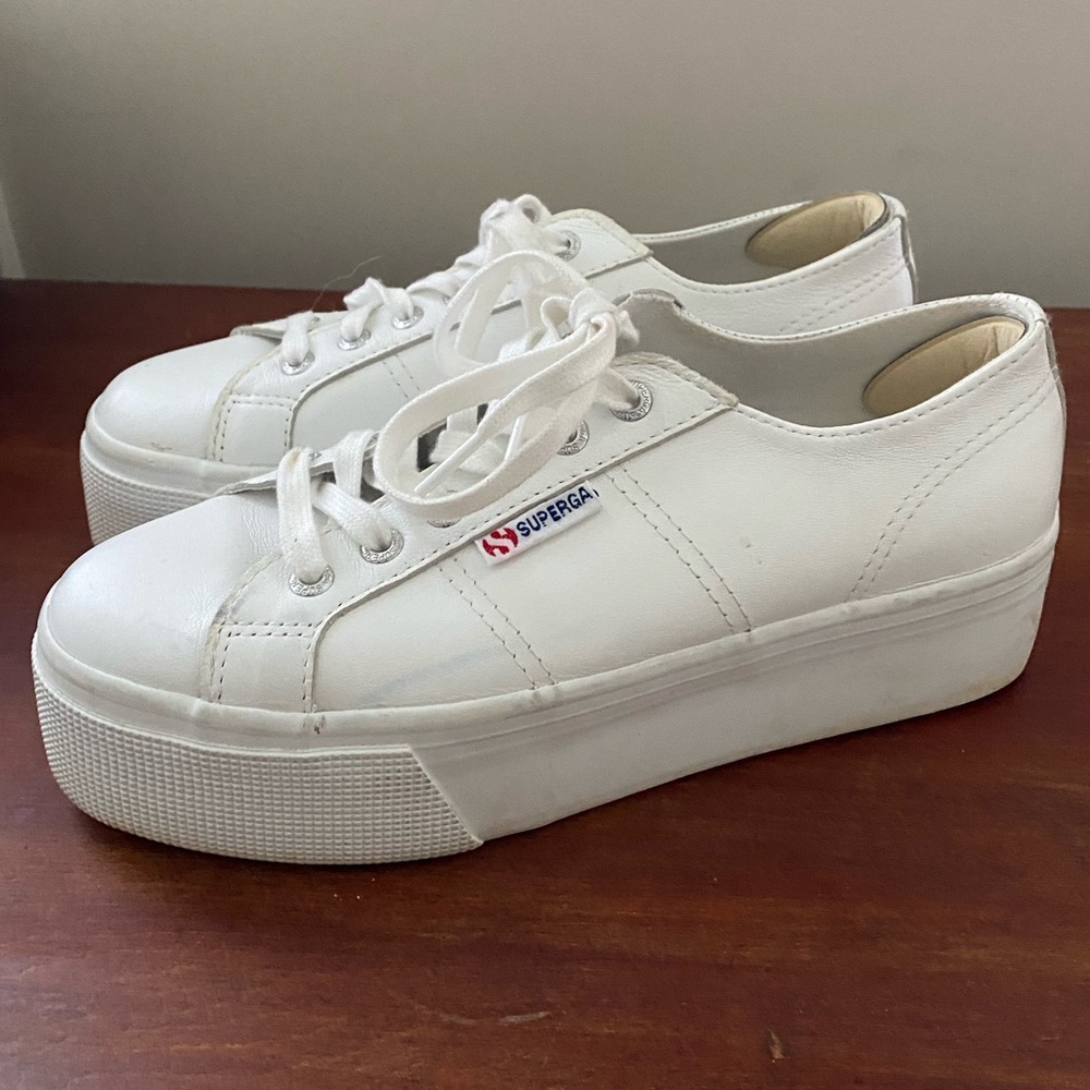Superga 2790 White Platform Sneakers